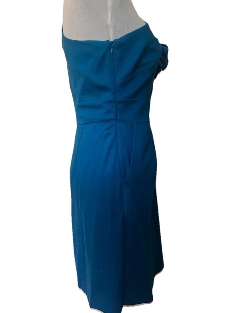 Trina Turk Cocktail Party One Shoulder Dress w/ pockets Blue - US 4 - Picture 5 of 6